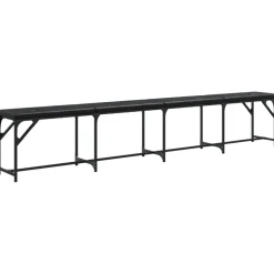 vidaXL Matsalsbänk svart 248x32x45 cm stål och konstläder