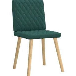 vidaXL Matstolar 4 delar mörkgrönt tyg