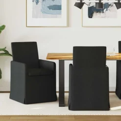 vidaXL Matstolar 2 pcs Svart 57 x 67 x 95 cm tyg
