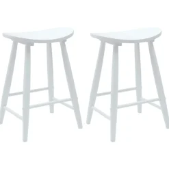 Discount vidaXL Matstolar 2 pcs 46 x 37 x 63 cm Massiv Gummiträ Vit