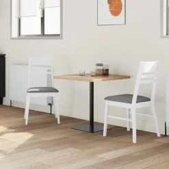 vidaXL Matstolar 2 pcs Vit 43 x 54 x 89 cm Massiv Gummiträ