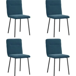 vidaXL Matstolar 4 st blå sammet