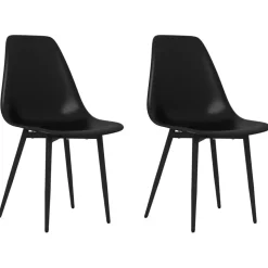 vidaXL Matstolar 2 st svart PP