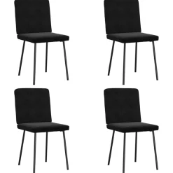 Clearance vidaXL Matstolar 4 st sammet Svart