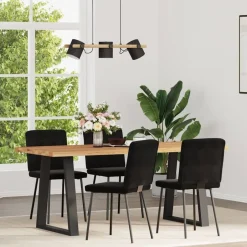 Clearance vidaXL Matstolar 4 st sammet Svart