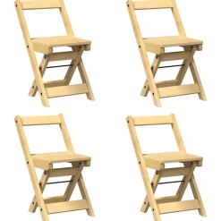 Discount vidaXL Matstolar hopfällbara 4 st Corona massiv furu Vaxbrun