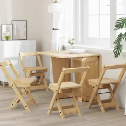 Discount vidaXL Matstolar hopfällbara 4 st Corona massiv furu Vaxbrun