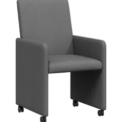 vidaXL Matstolar med hjul med hjul 2 pcs Mörkgrå 57 x 66 x 94 cm tyg