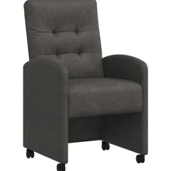 vidaXL Matstolar med hjul 2 pcs Svart 58 x 67 x 97 cm Konstläder
