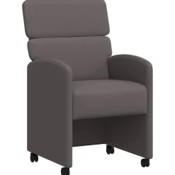 vidaXL Matstolar med hjul 2 pcs Grå 58 x 65 x 98 cm Konstläder