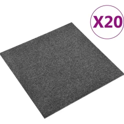 vidaXL Matta 20 pcs Antracit 50 x 50 cm 100% Polypropen