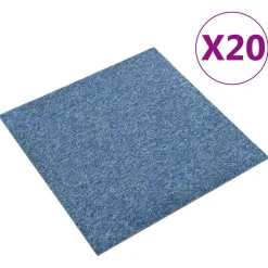 Hot vidaXL Matta 20 pcs 50 x 50 cm 100% Polypropen Blå
