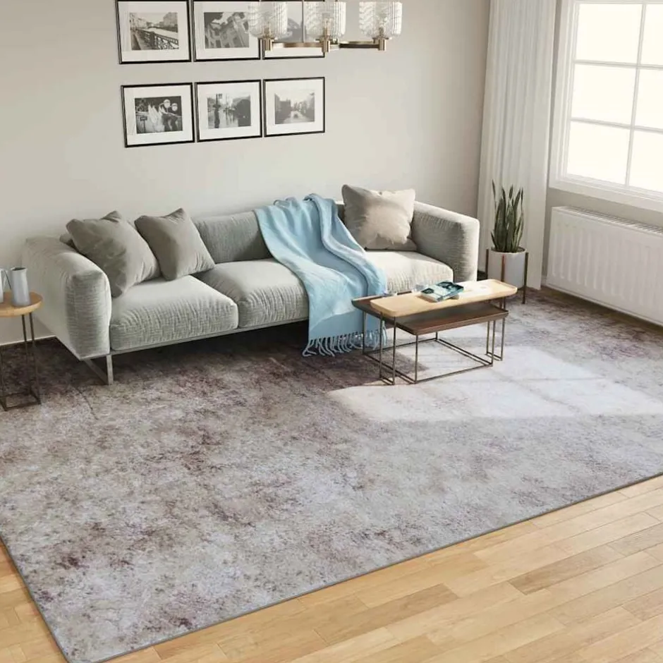 Online vidaXL Matta tvättbar 400x300 cm Grå