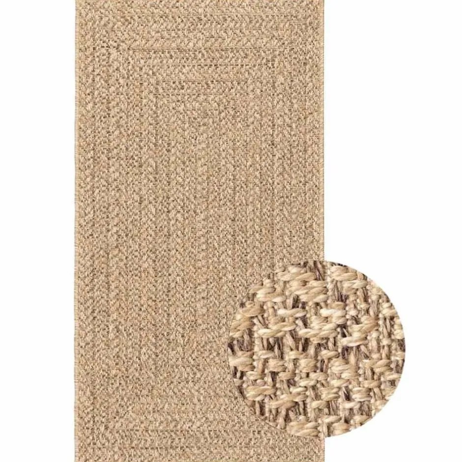 vidaXL Matta ZIZUR 80x150 cm jutelook inomhus och utomhus Brun