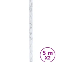 Outlet vidaXL Möbeldekaler självhäftande marmor 90x500 cm PVC Vit
