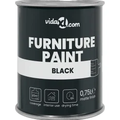 Best vidaXL Möbelfärg 0,75 L Väggprint Svart