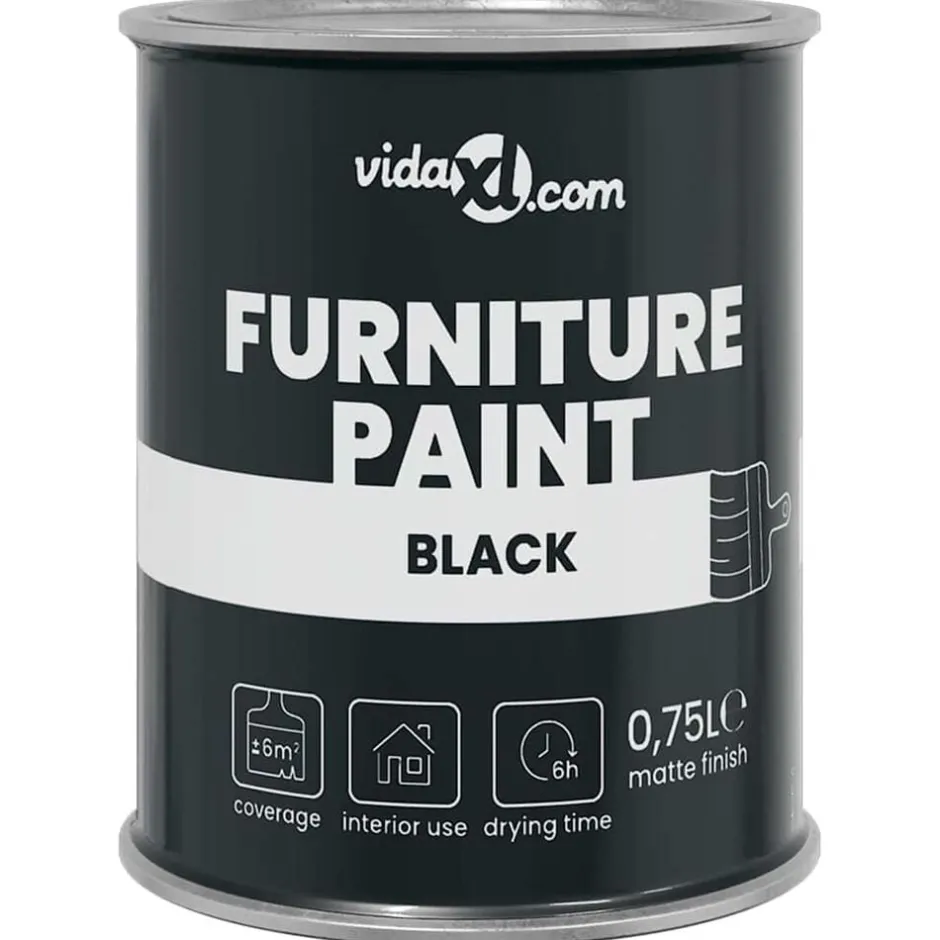 Best vidaXL Möbelfärg 0,75 L Väggprint Svart