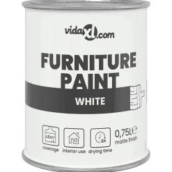 Discount vidaXL Möbelfärg 0,75 L Väggprint Vit