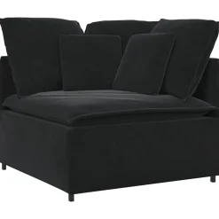 vidaXL Modulär hörnmodul för soffa med dynor svart 100 cm