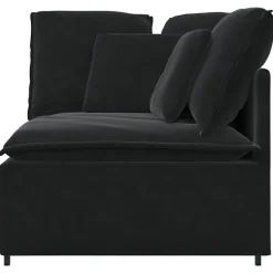 vidaXL Modulär hörnmodul för soffa med dynor svart 100 cm