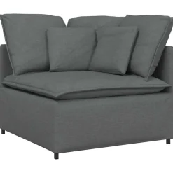 vidaXL Modulär hörnmodul för soffa med dynor mörkgrå 100 cm