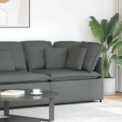 vidaXL Modulär hörnmodul för soffa med dynor mörkgrå 100 cm