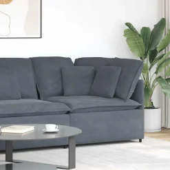vidaXL Modulär hörnmodul för soffa med dynor mörkgrå 100 cm