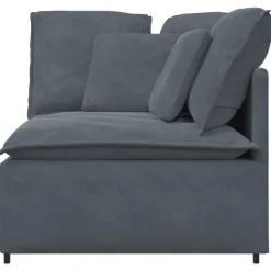 vidaXL Modulär hörnmodul för soffa med dynor mörkgrå 100 cm