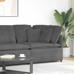 vidaXL Modulär hörnmodul för soffa med dynor mörkgrå 100 cm