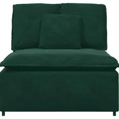 Best vidaXL Modulär mittmodul för soffa med dynor 100 cm Mörkgrön