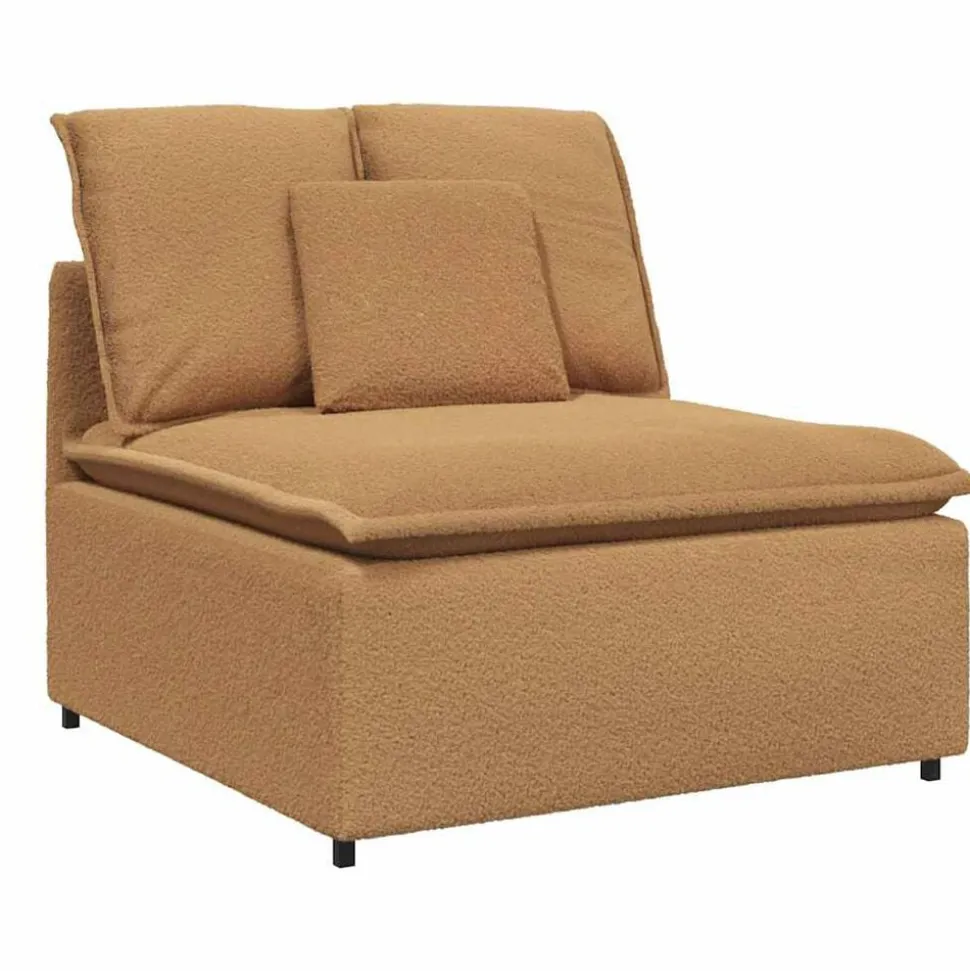 vidaXL Modulär mittmodul för soffa med dynor beige 100 cm