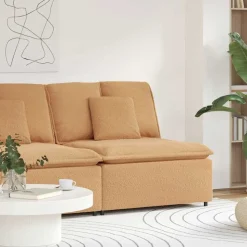 vidaXL Modulär mittmodul för soffa med dynor beige 100 cm