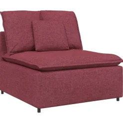vidaXL Modulär mittmodul för soffa med kuddar vinröd 100 cm