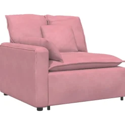 New vidaXL Modulär soffa armstödsändmodul med dynor 100 cm Rosa