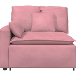 New vidaXL Modulär soffa armstödsändmodul med dynor 100 cm Rosa
