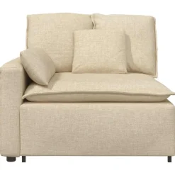 vidaXL Modulär soffa armstödsändmodul med kuddar gräddvit 100 cm