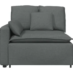 vidaXL Modulär soffa armstödsändmodul med dynor mörkgrå 100 cm