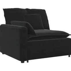Best vidaXL Modulär soffa armstödsändmodul med dynor 100 cm Svart