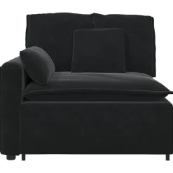 Best vidaXL Modulär soffa armstödsändmodul med dynor 100 cm Svart