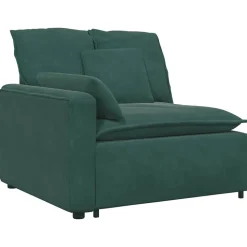 vidaXL Modulär soffa armstödsändmodul med dynor mörkgrön 100 cm