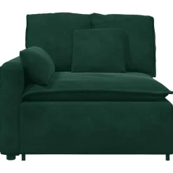 vidaXL Modulär soffa armstödsändmodul med dynor mörkgrön 100 cm