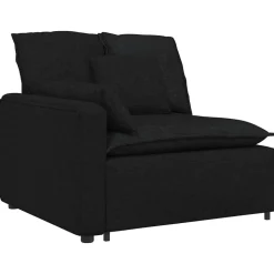 vidaXL Modulär soffa armstödsändmodul med dynor svart 100 cm