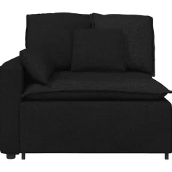 vidaXL Modulär soffa armstödsändmodul med dynor svart 100 cm