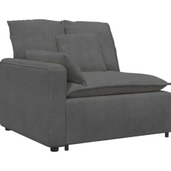 Clearance vidaXL Modulär soffa armstödsändmodul med dynor 100 cm Mörkgrå
