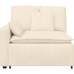 Best vidaXL Modulär soffa armstödsändmodul med kuddar gräddvit 100 cm Kräm