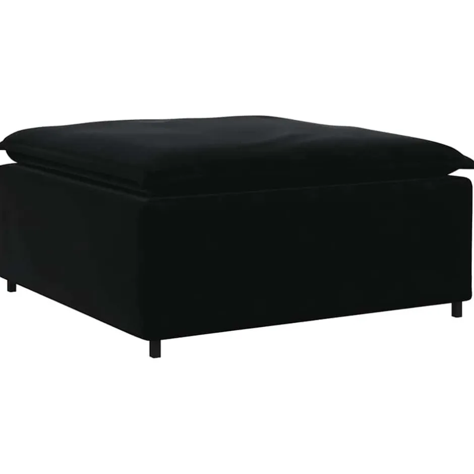 Best vidaXL Modulär soffa fotpallsmodul 100x100x48 cm Svart