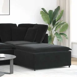 Best vidaXL Modulär soffa fotpallsmodul 100x100x48 cm Svart