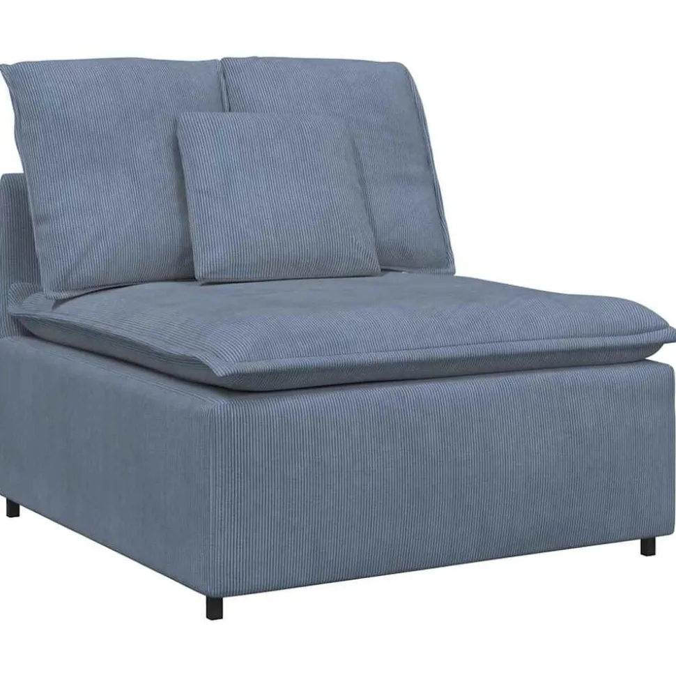 vidaXL Modulär soffmodul i mitten med dynor blå 100 cm