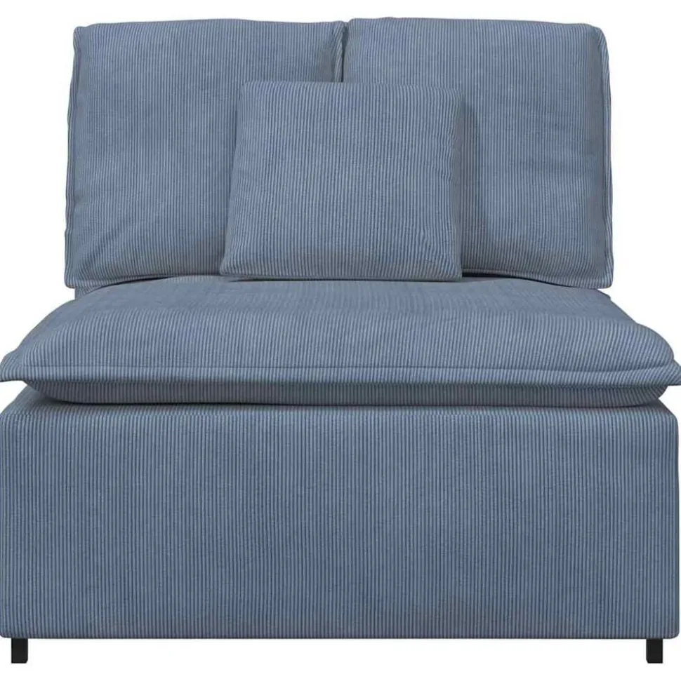vidaXL Modulär soffmodul i mitten med dynor blå 100 cm