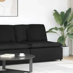 vidaXL Modulär soffmodul i mitten med dynor 100 cm Svart